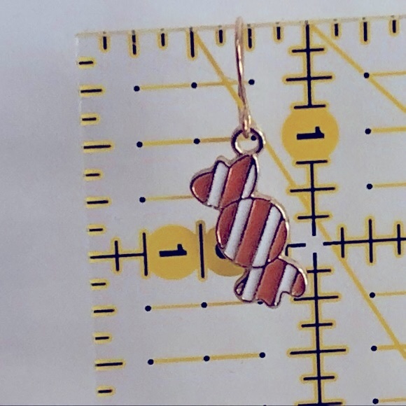 New Halloween Candy Holiday Cute Fun Handmade Striped Earrings Unique Gifts - Picture 3 of 4